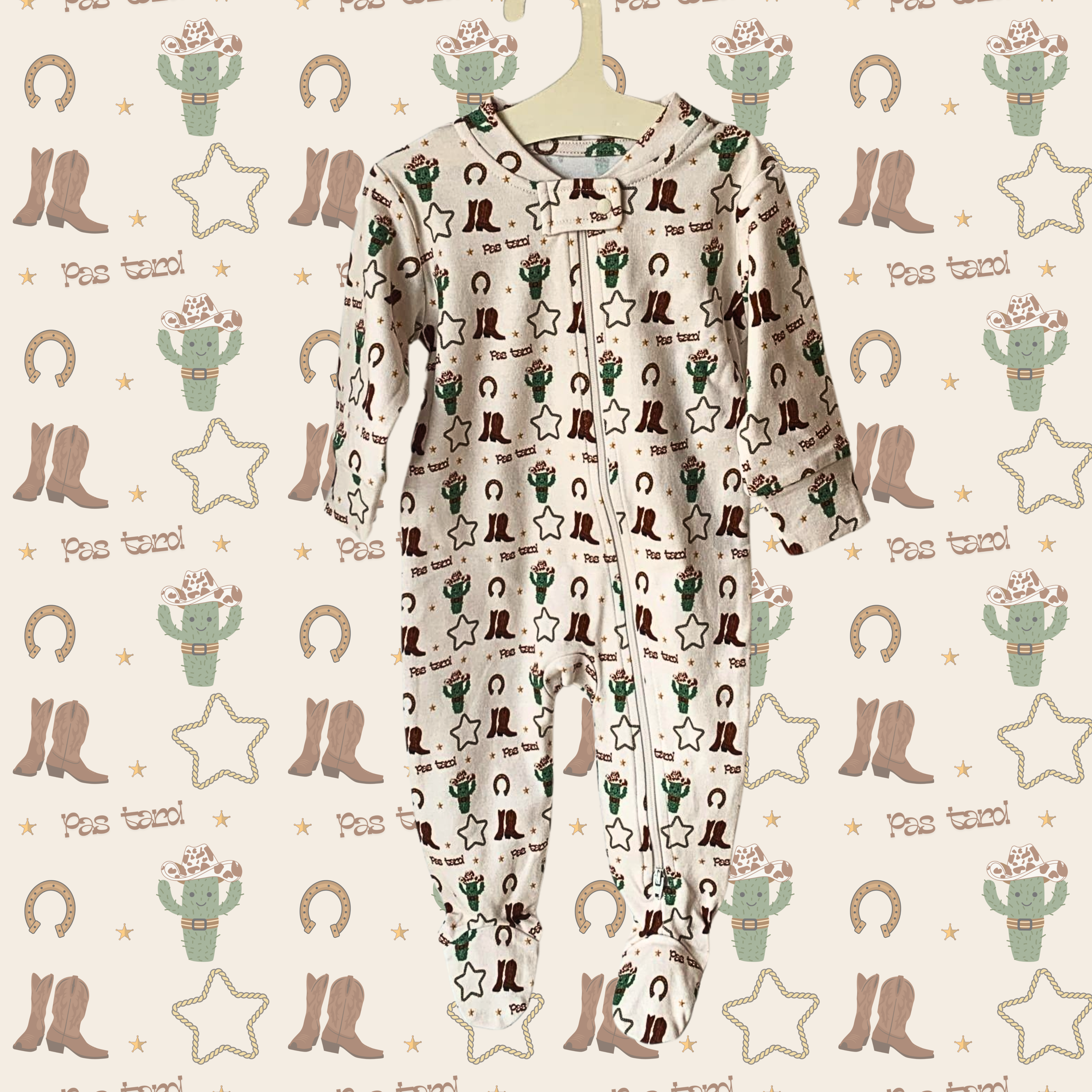 Pyjama Onesie en coton bio avec imprimé