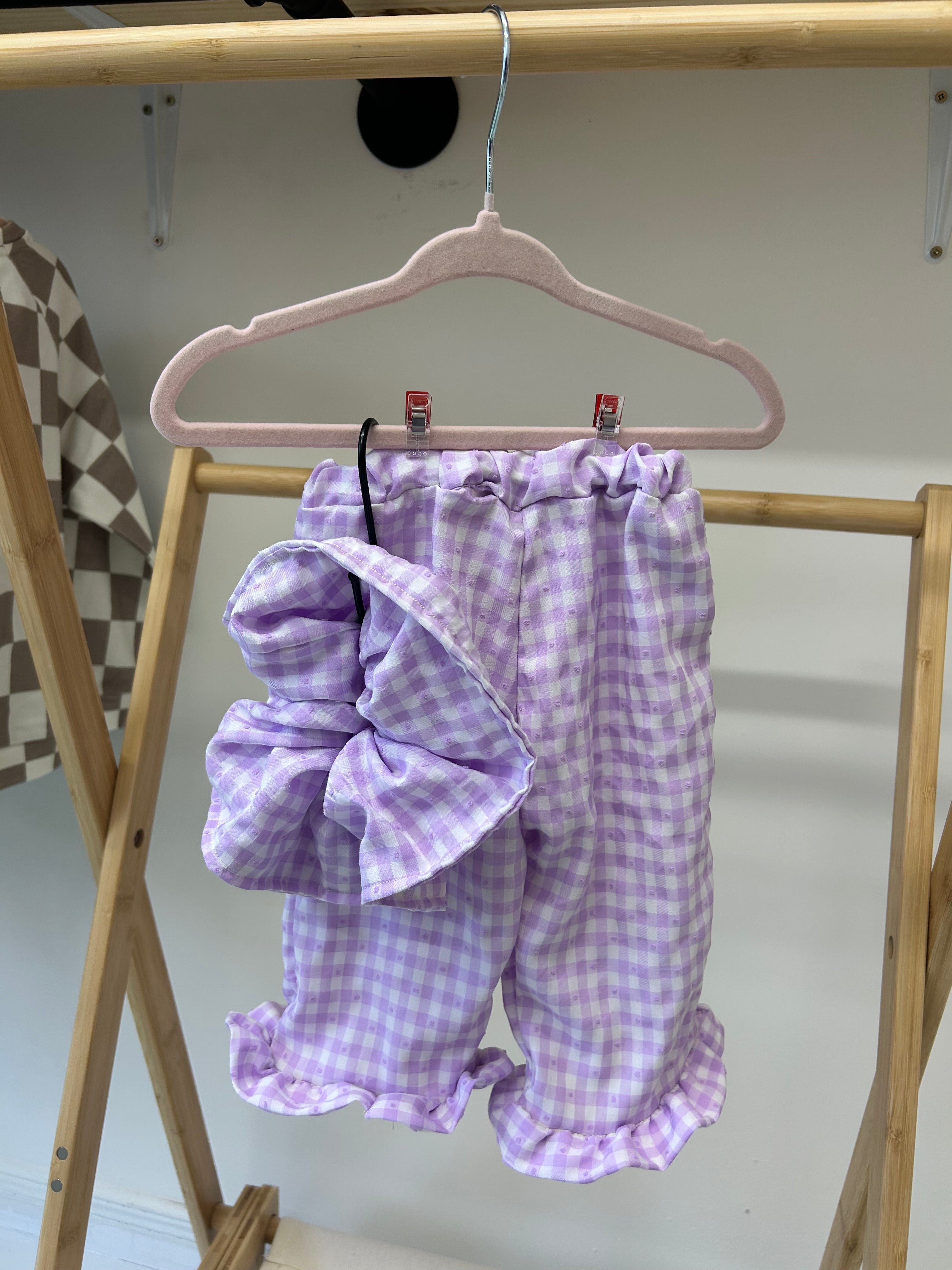 Pantalons et chouchou matching pour maman faits à la main